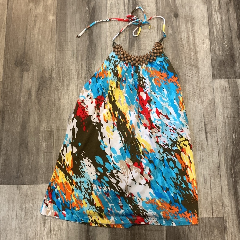 AB Studio NWT Beaded Tie Tank Medium - Picture 5 of 9